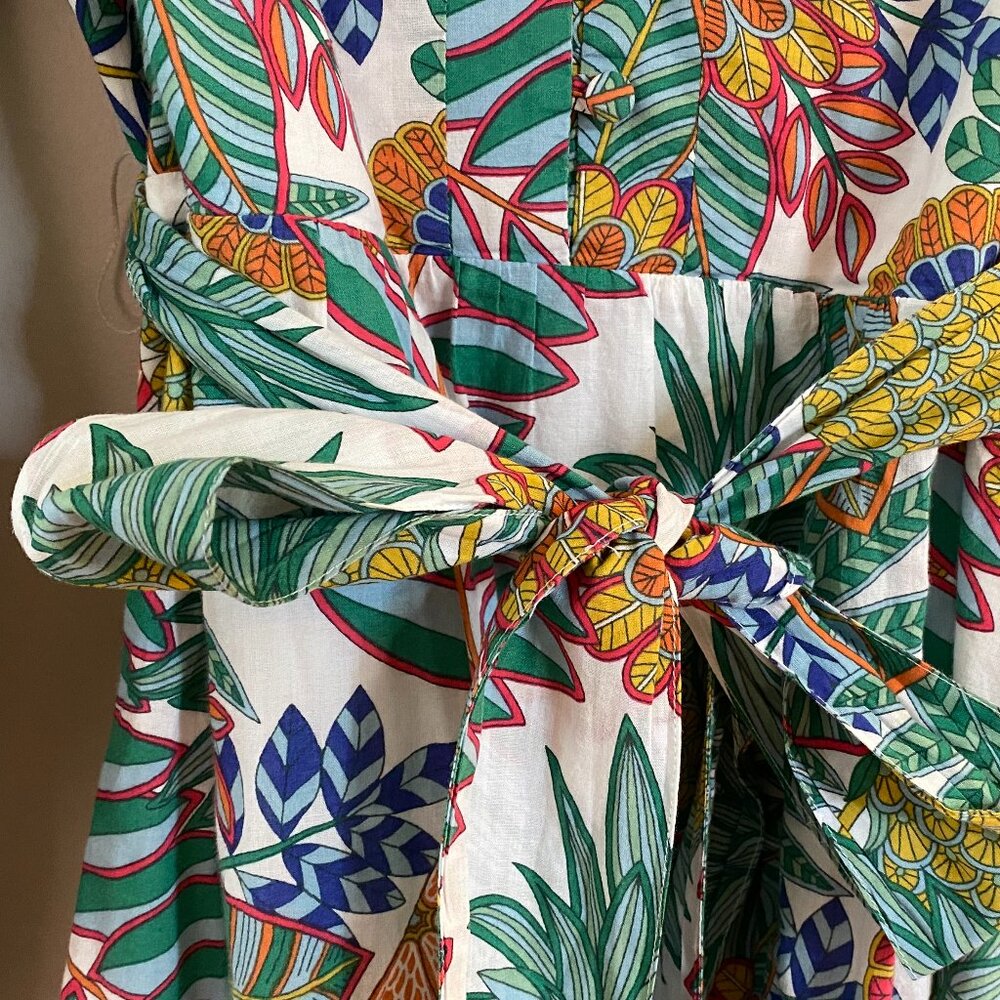 Boden Notch Neck Cotton Dress in Playful Print - Picture 5 of 9